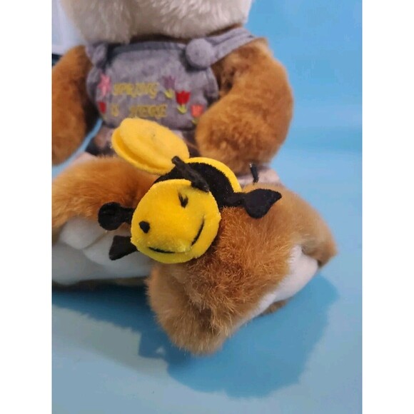 Vintage GOFFA 15" Sitting Bunny Rabbit & Honey Bee Embroidered Plush Stuffed - Picture 3 of 16